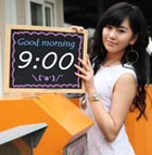 美女时钟时间显示