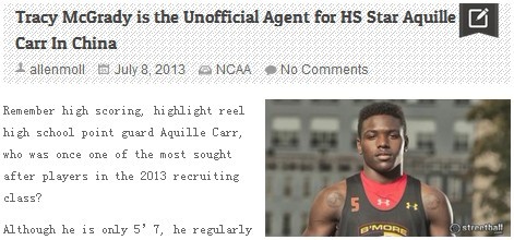 曝麦蒂客串经纪人 推荐美国天才高中生加盟CB