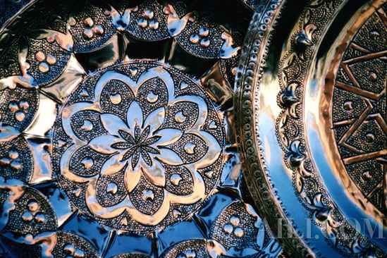 摩洛哥 黄白蓝绿四色拼成的城市