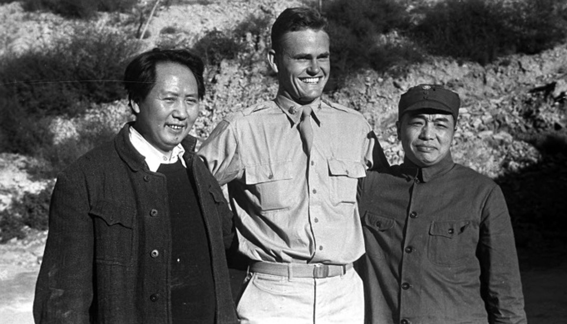 1944年毛泽东彭德怀与美军