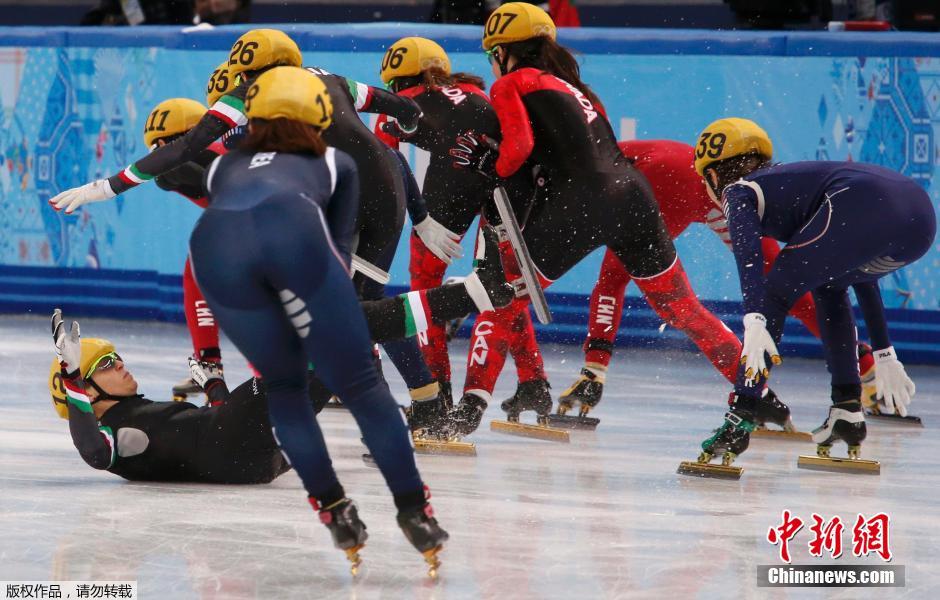冬奥会女子短道速滑3000米接力 中国队犯规韩