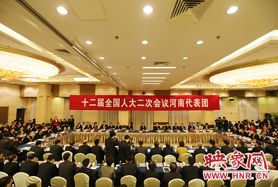 河南代表团举行全体会议 审议政府工作报告(组