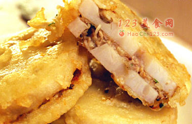 诱人的山东特色小吃--炸藕合 鲜香酥脆