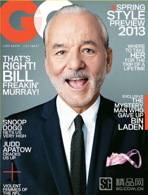 2013年1月号美国版gq杂志,封面人物为bill murray