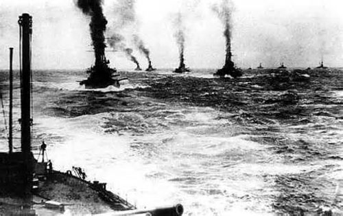 日德兰海战中的德国舰队(资料图)