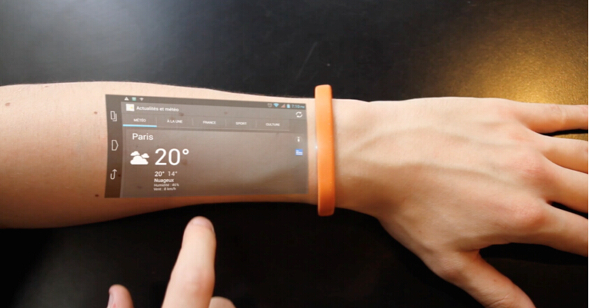 t公布智能腕带演示视频 可在手臂上投射屏幕操