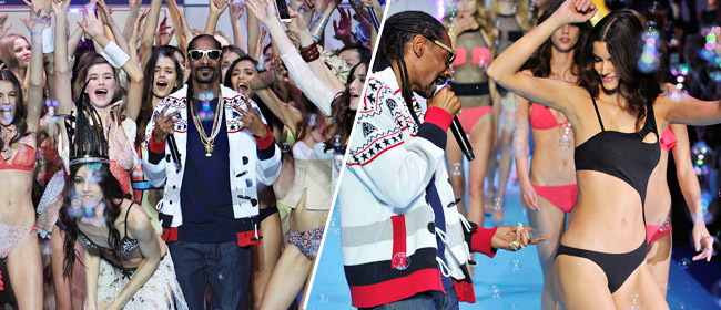 史努比-狗狗献唱巴黎时装周ETAM秀 挑逗比基尼超模  