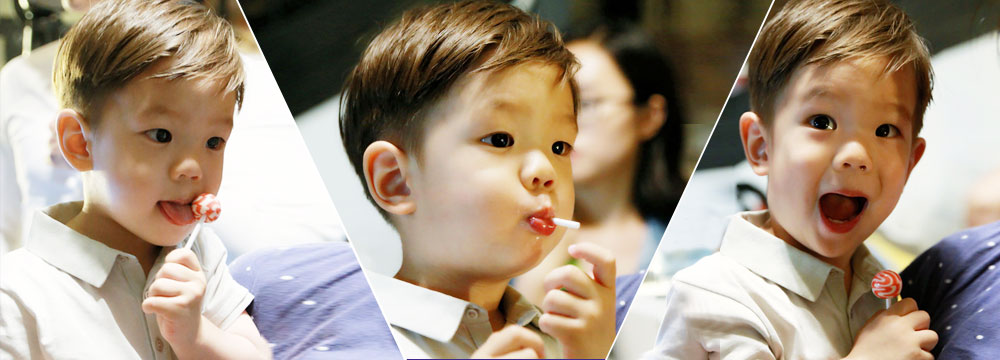 霍思燕爱子嗯哼专心舔棒棒糖萌化人心  