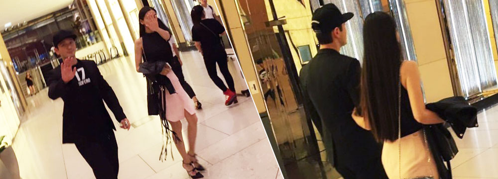 黄晓明夫妇手挽手逛街 baby发现被拍急忙伸手挡脸 