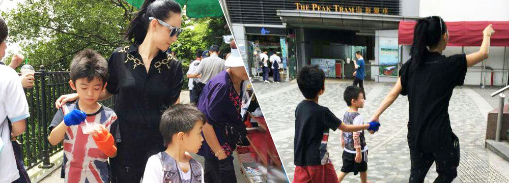 张柏芝带儿子过暑假 母子三人温馨游玩