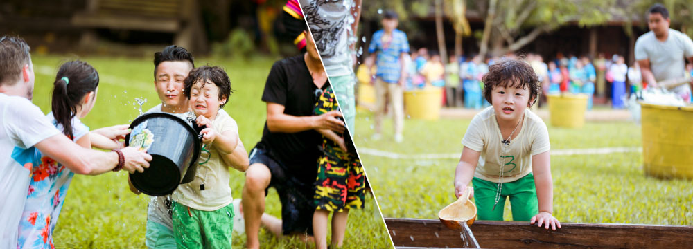 《爸爸去哪儿3》众星玩泼水 轩轩变表情帝