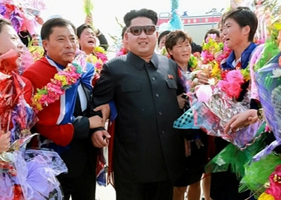 金正恩机场迎接朝鲜女足