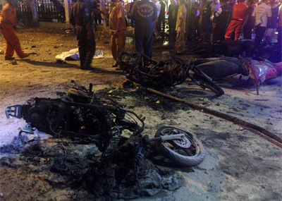 泰国曼谷市中心爆炸现场