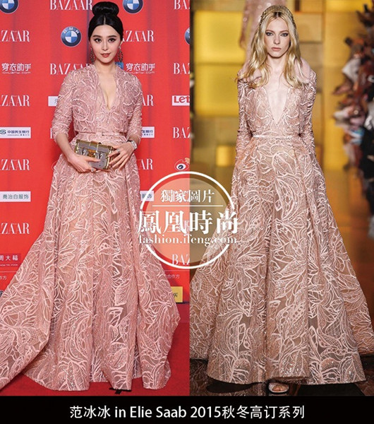 最受国内女星欢迎的红毯礼服elie saab,范冰冰今年只穿过2次,但每一次