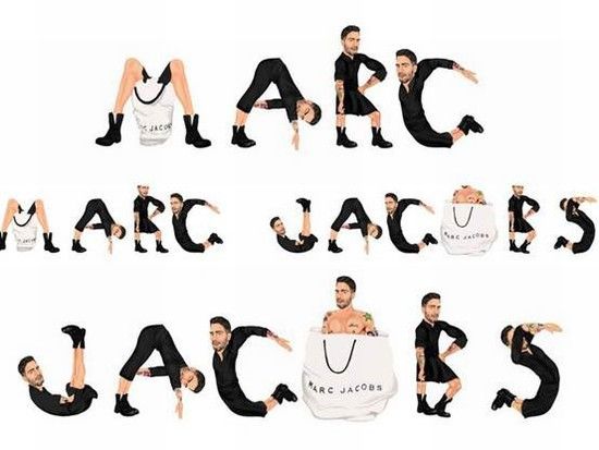 时装marc jacobs 变成人体字母表演他自己