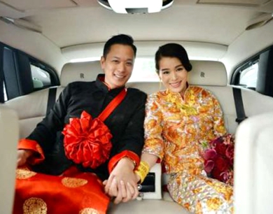  胡杏儿大婚 穿喜服爱郎迎亲 胡定欣组伴娘团_陕