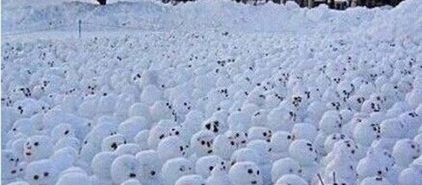 堆1314个雪人表白被拒图片