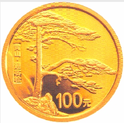 1/4盎司圆形精制金质纪念币背面图案