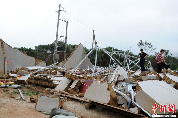 强台风天兔正面袭击汕尾市造成13人死亡