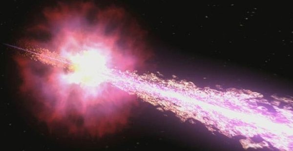 伽玛射线暴是宇宙最强的能量释放事件之一，如果发生在太阳系附近，可杀死地球上的生命