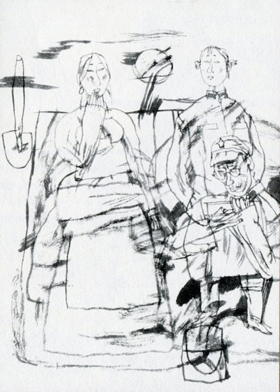 画家施大畏为严歌苓中篇小说《白麻雀》(刊于《上海文学》2004年第1期