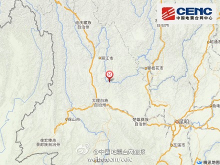 云南永胜县发生4.2级地震 震源深度14千米