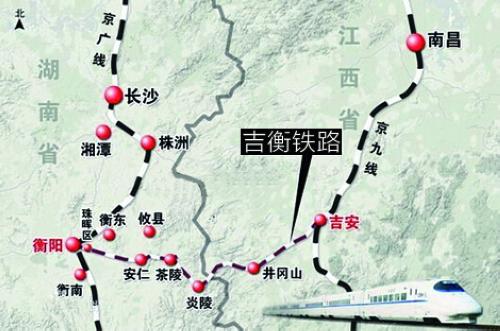 吉衡铁路是连接两大南北最繁忙干线——京广铁路与京九铁路的重要通道。