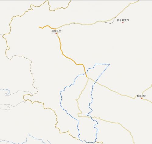图中蓝色虚线圈起部分为叶城县