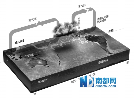 1 当厄尔尼诺发生时,赤道东太平洋的海水变暖