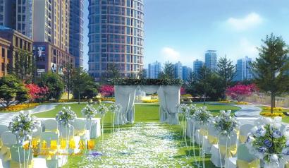 香榭国际打造的达州首例婚庆湿地公园效果图。