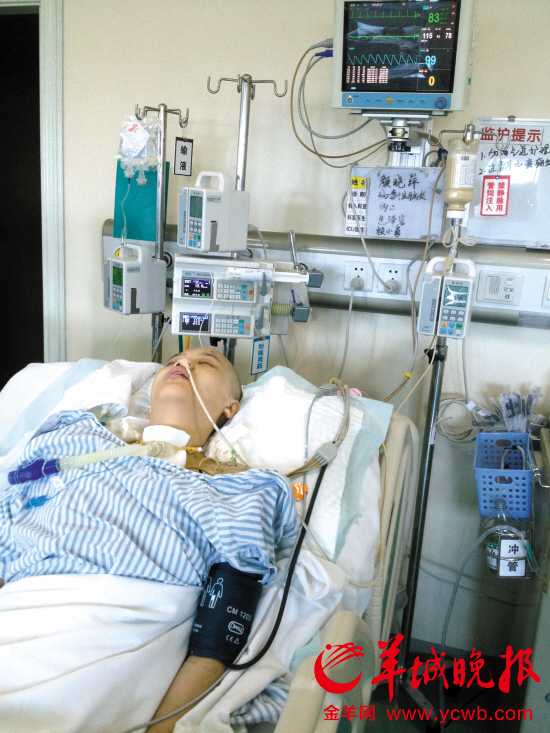 晓萍在病床上 陈映平 摄