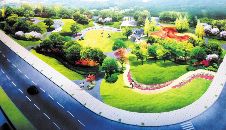 图为井坡社区公园效果图。周和平 翻拍