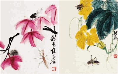 ■ 齐白石《可惜无声·花鸟工虫册》(局部) 成交价：9520万元
