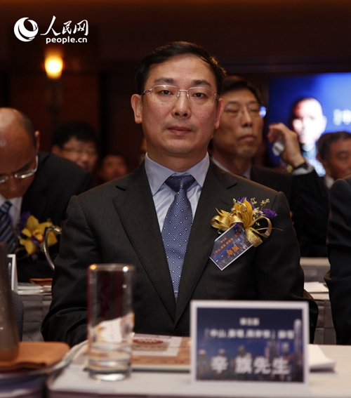 中华文化发展促进会副会长辛旗出席第五届中山黄埔两岸情论坛。（人民网记者 袁悦摄影）