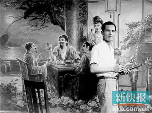 ■何碧溪在创作油画《李太白》