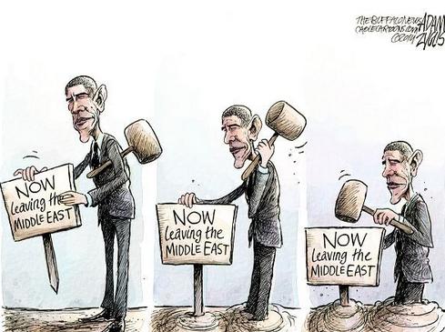 奥巴马空袭IS近2000次 国外漫画讽刺美国中东