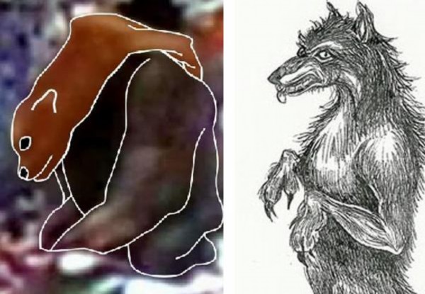 狗头人身怪物艺术照。