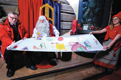 北京小学生儿童画送芬兰圣诞老人|学生|全班