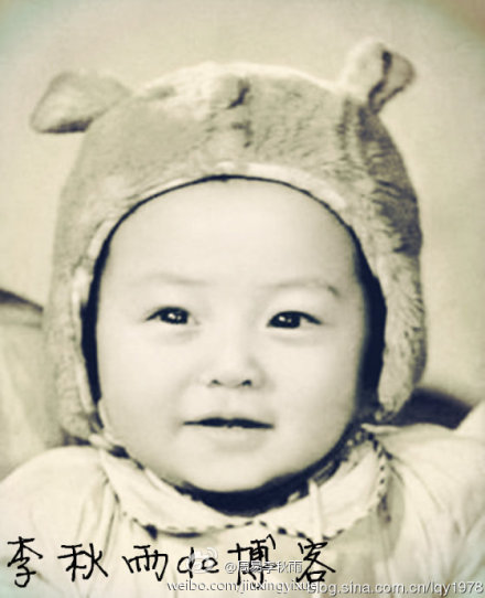 　　田亮童年照，明显田雨橙更像爸爸。