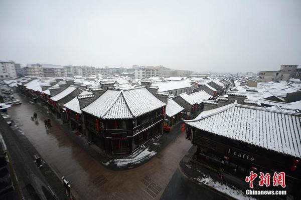 实拍雪中古城扬州 美景如画|气象|预报
