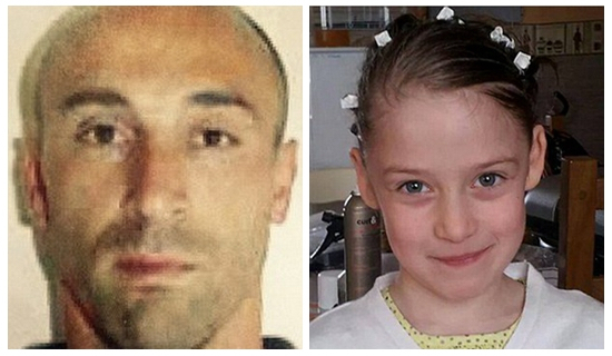 前往英国的路上:38岁的兹比格涅夫·胡敏斯基(左)供认,自己昨天下午“喝醉”以后,在法国勒死了一名9岁女孩。经证实,受害女孩名叫克洛伊(右)