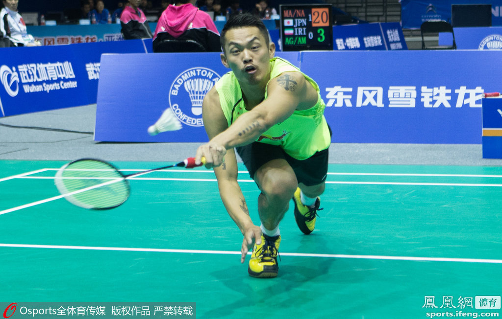 2015年羽毛球亚锦赛男单1\/8决赛 林丹2-0胜汗