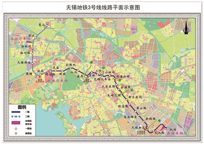 无锡地铁3号线走向示意图