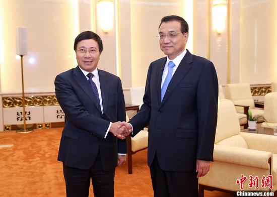 李克强晤越南副总理:中越之间共同利益远大于