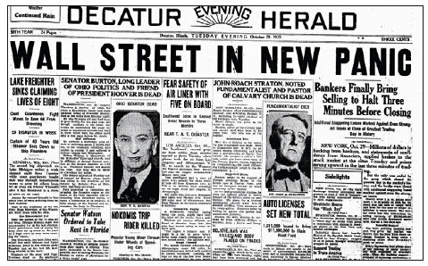 当时报纸头条“华尔街陷入新恐惧”