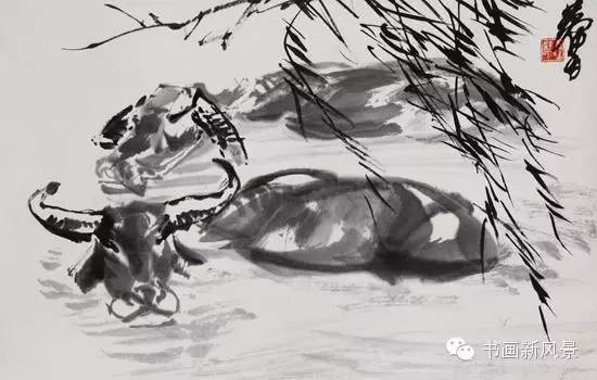 　　黄胄《双牛图》