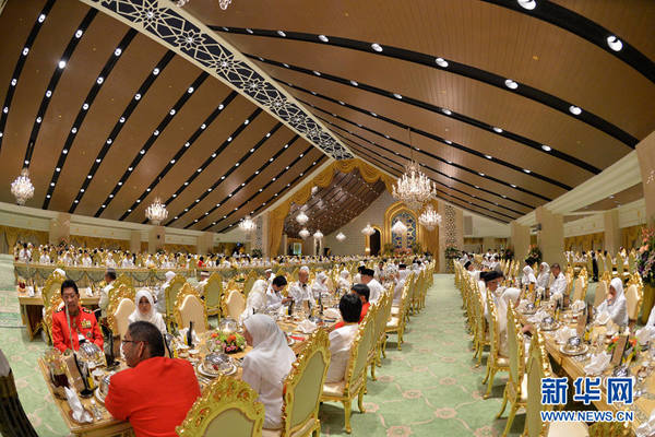 文莱努洛伊曼王宫宴会厅。(报道员杰弗里·黄摄)