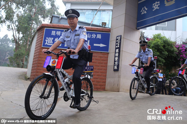 2015年09月01日,云南昆明,昆明市公安局西山分局组建自行车巡逻队。图片来源:CFP