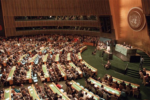 　　↑联合国大会会场。