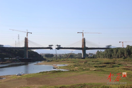 朝阳沟水库特大桥施工现场（资料图）